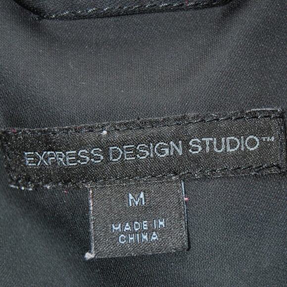 Express Design Studio Medium Black Button Up Pea Coat - Picture 5 of 5